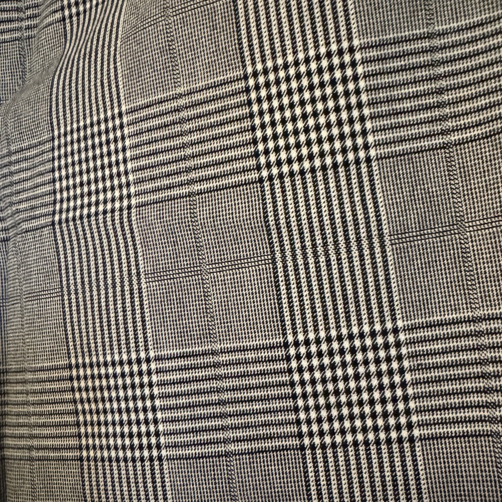 Banana Republic Glen Plaid Trousers Black White Tailored Work Pants Size 10 - Picture 4 of 4